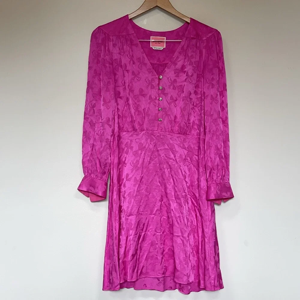 kate spade Fuchsia Floral-Texture Mini Dress